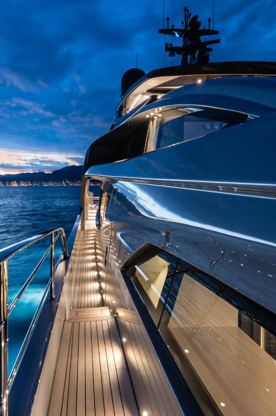 a boat on a dock aboard PERSHING 140 Yacht for Sale