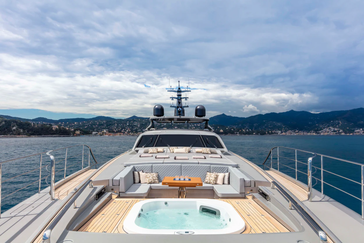 a boat on a body of water aboard PERSHING 140 Yacht for Sale