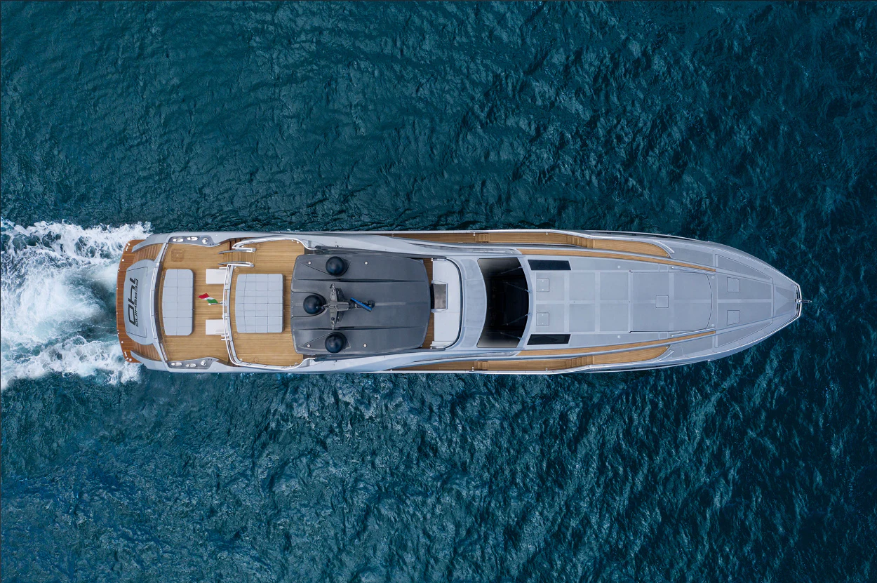 a boat in the water aboard PERSHING 140 Yacht for Sale