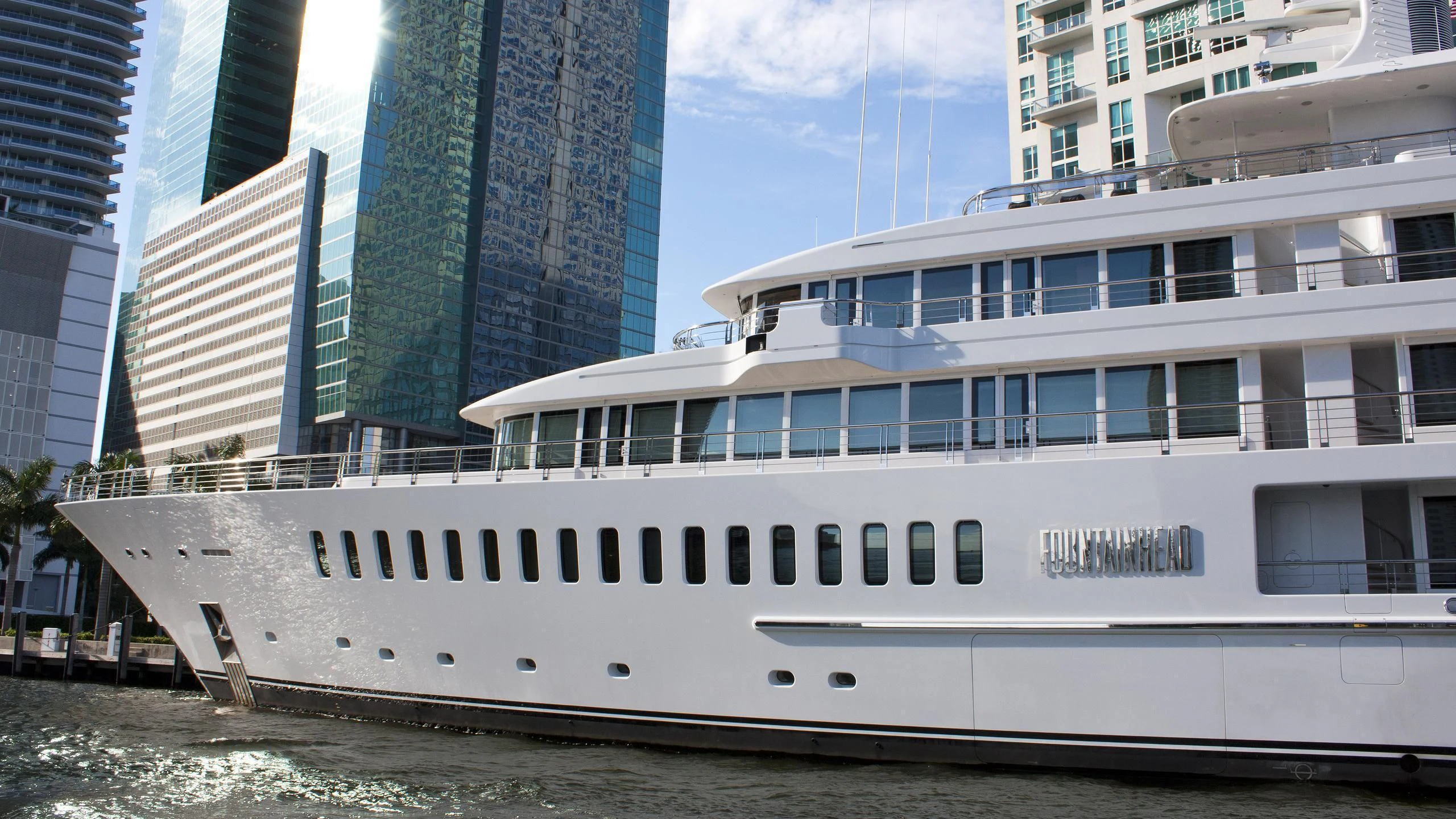 a boat in the water aboard FOUNTAINHEAD Yacht for Sale