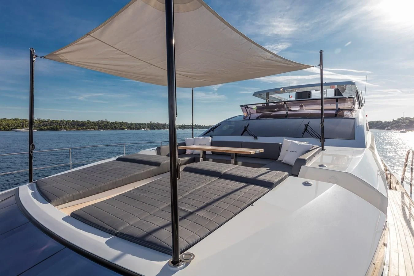 a boat on a beach aboard AMIRA Yacht for Sale