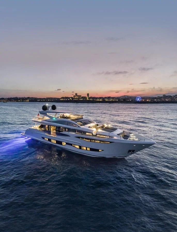 a boat on the water aboard AMIRA Yacht for Sale