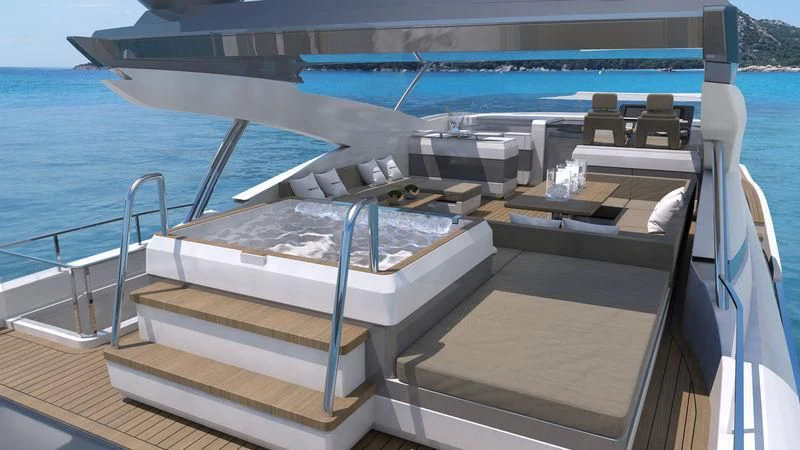 a boat on the water aboard AMIRA Yacht for Sale