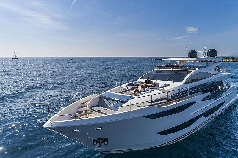 a boat in the water aboard AMIRA Yacht for Sale