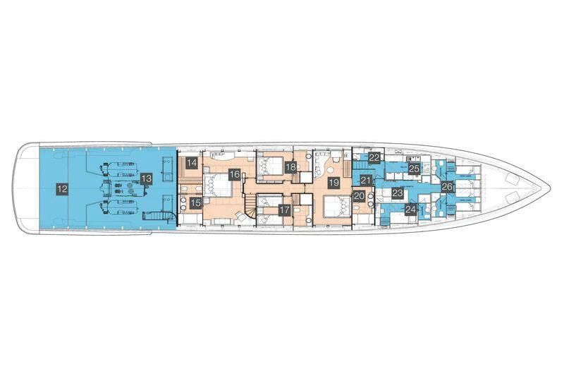 diagram aboard ANTELOPE III Yacht for Sale
