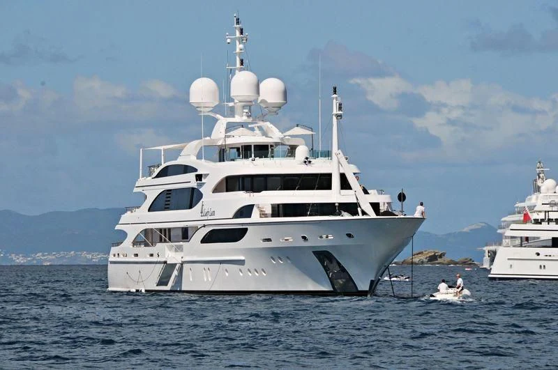 a large white boat in the water aboard ANDIAMO Yacht for Sale