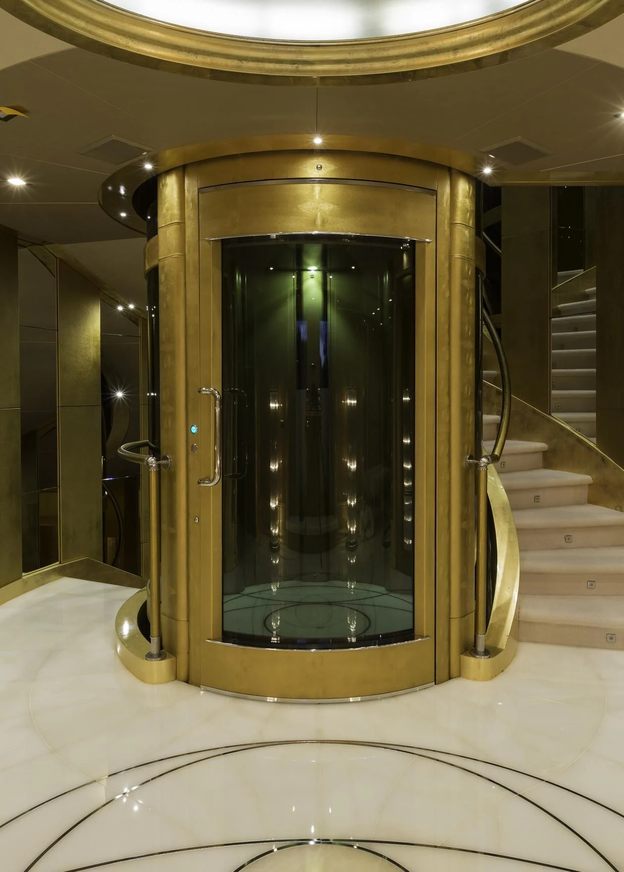 a large glass shower unit aboard ANDIAMO Yacht for Sale