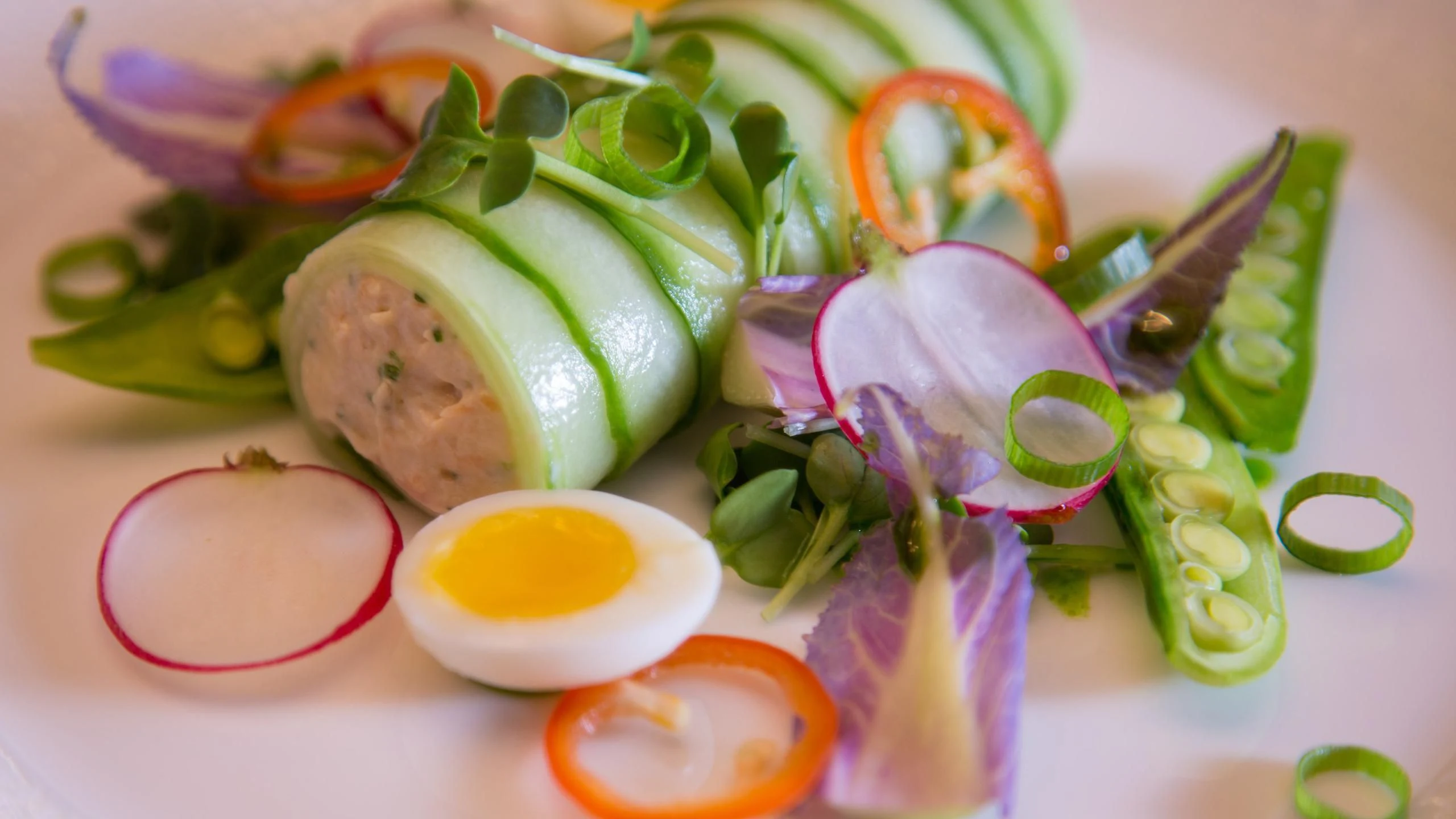 a plate of food aboard ANDIAMO Yacht for Sale