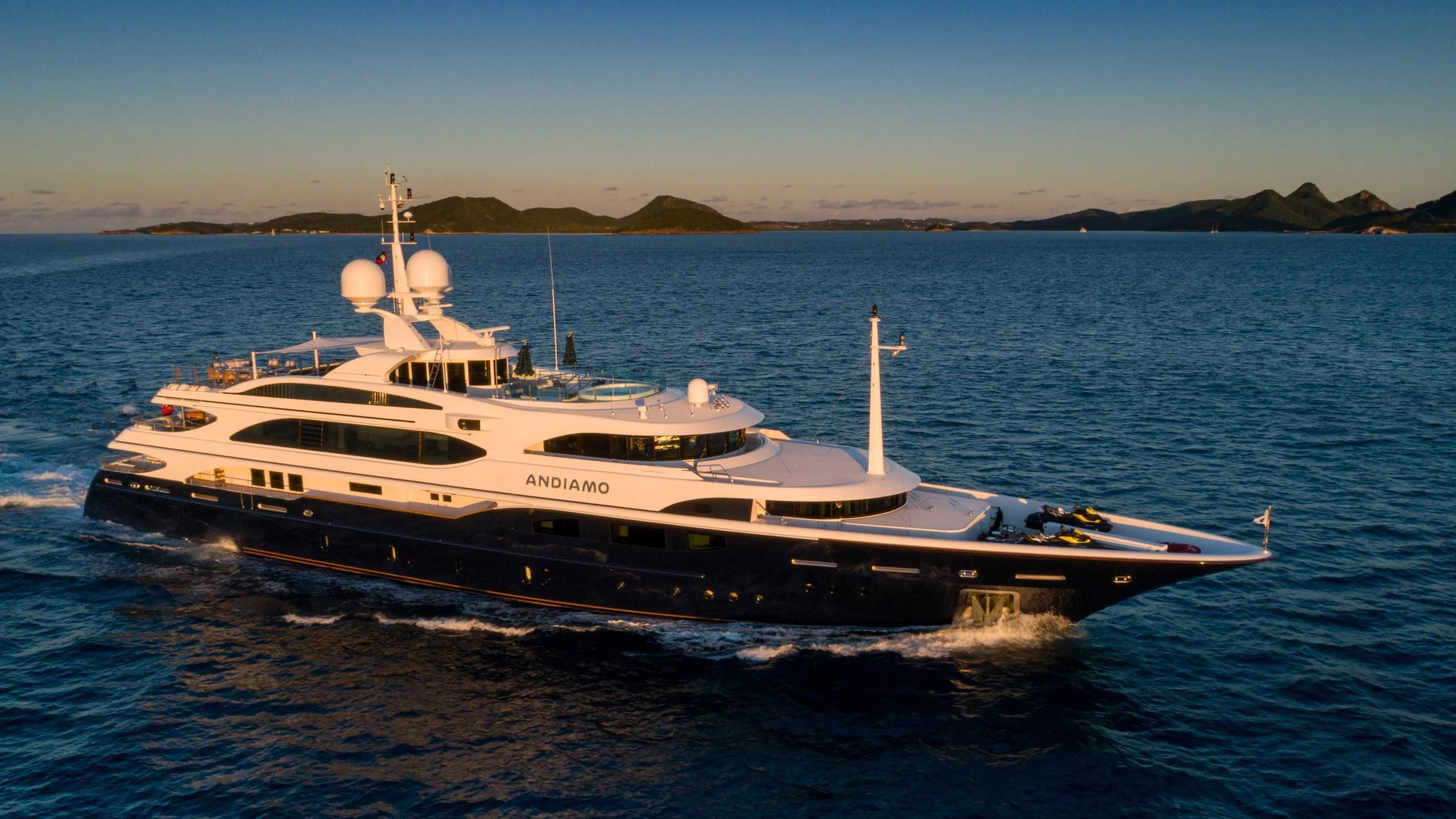 a boat on the water aboard ANDIAMO Yacht for Sale