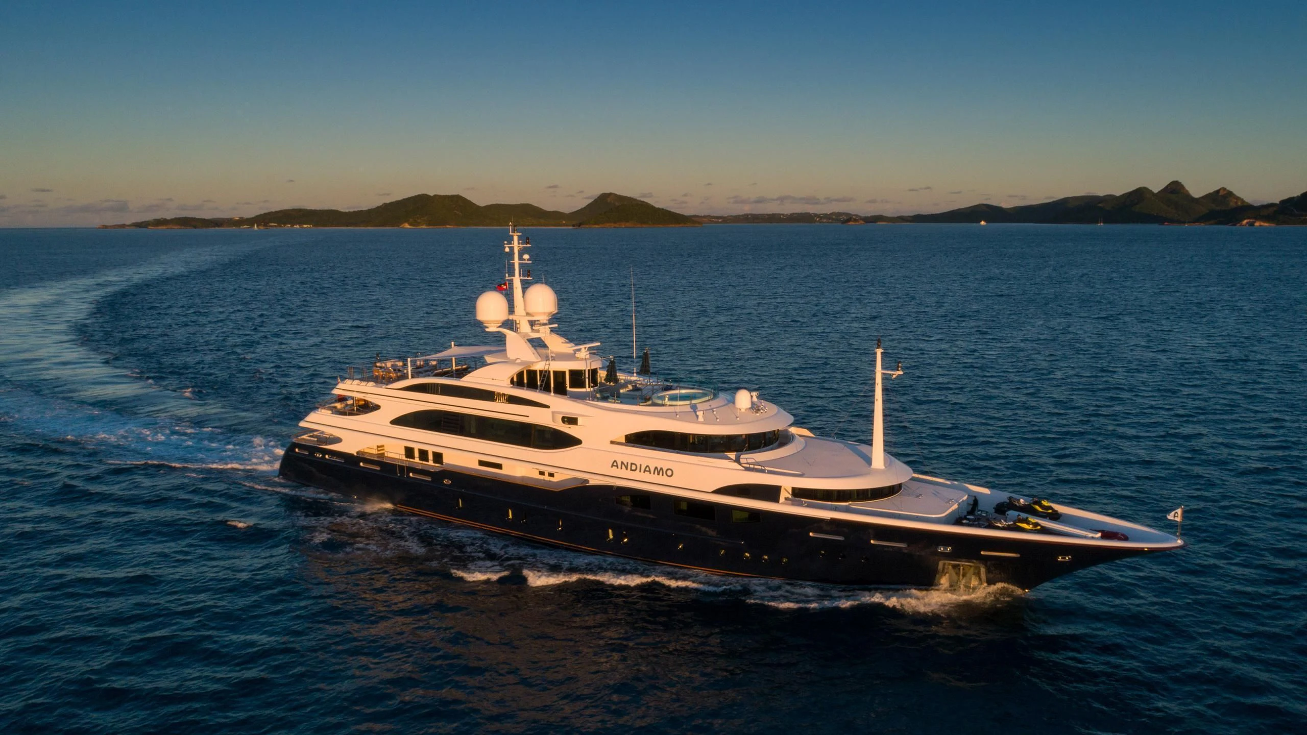 a boat on the water aboard ANDIAMO Yacht for Sale