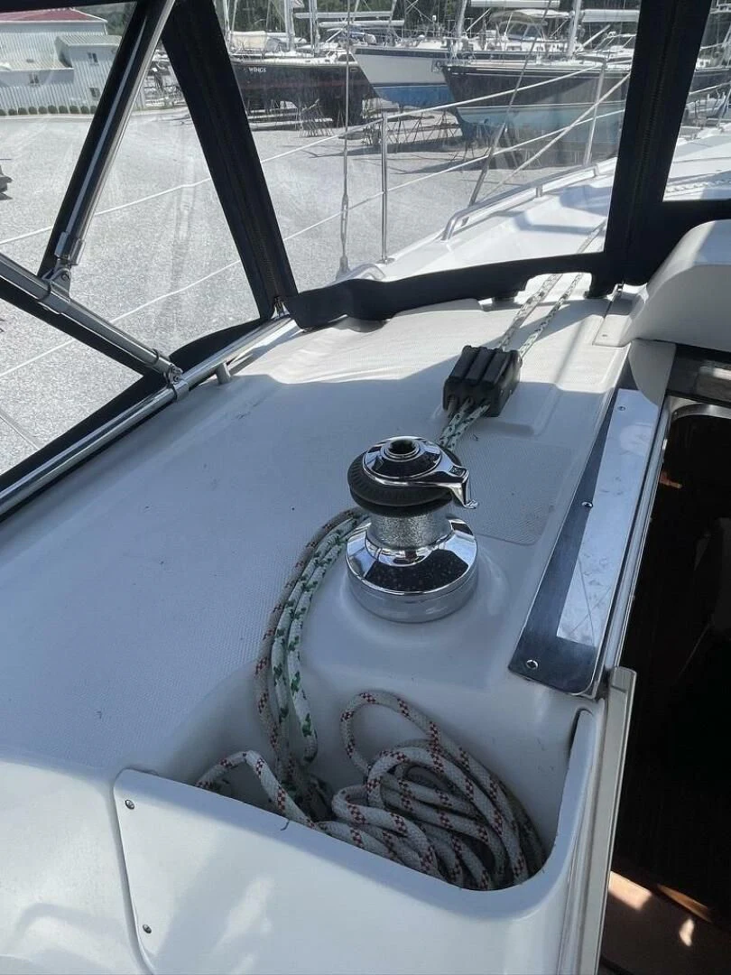 a metal object on a window aboard ANDIAMO Yacht for Sale