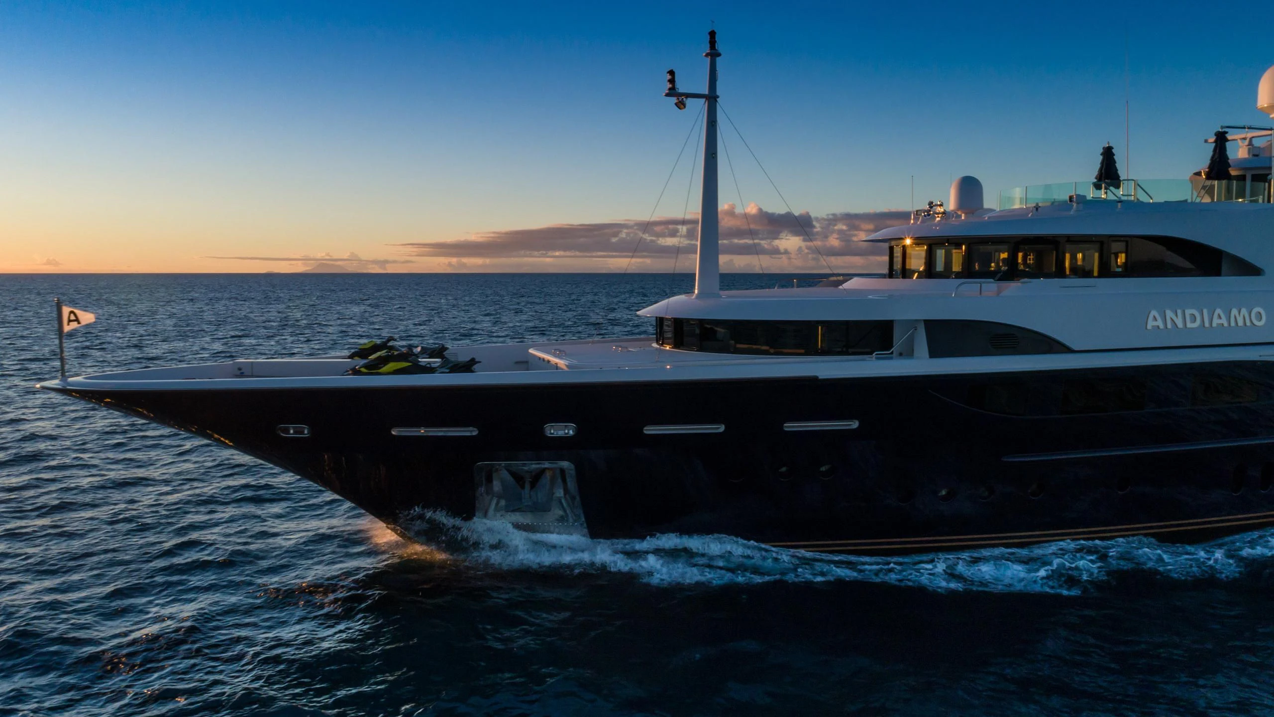 a boat in the water aboard ANDIAMO Yacht for Sale