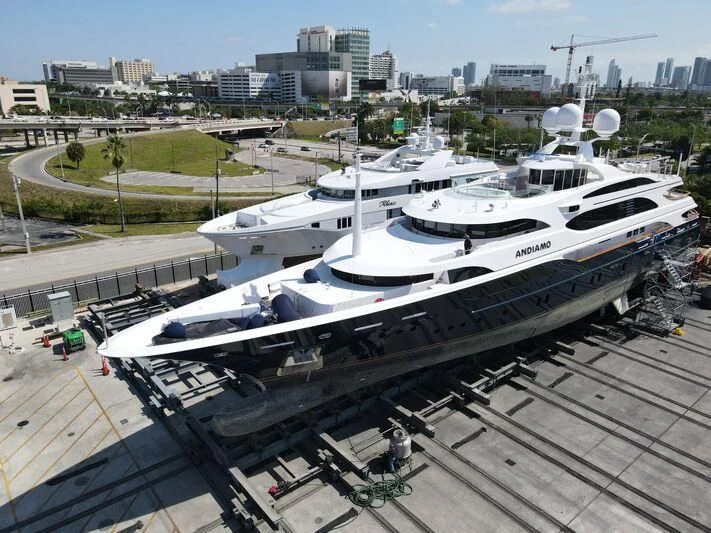 a group of boats docked aboard ANDIAMO Yacht for Sale