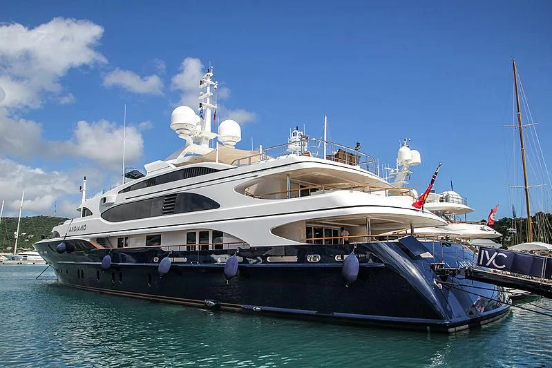 a large boat in the water aboard ANDIAMO Yacht for Sale