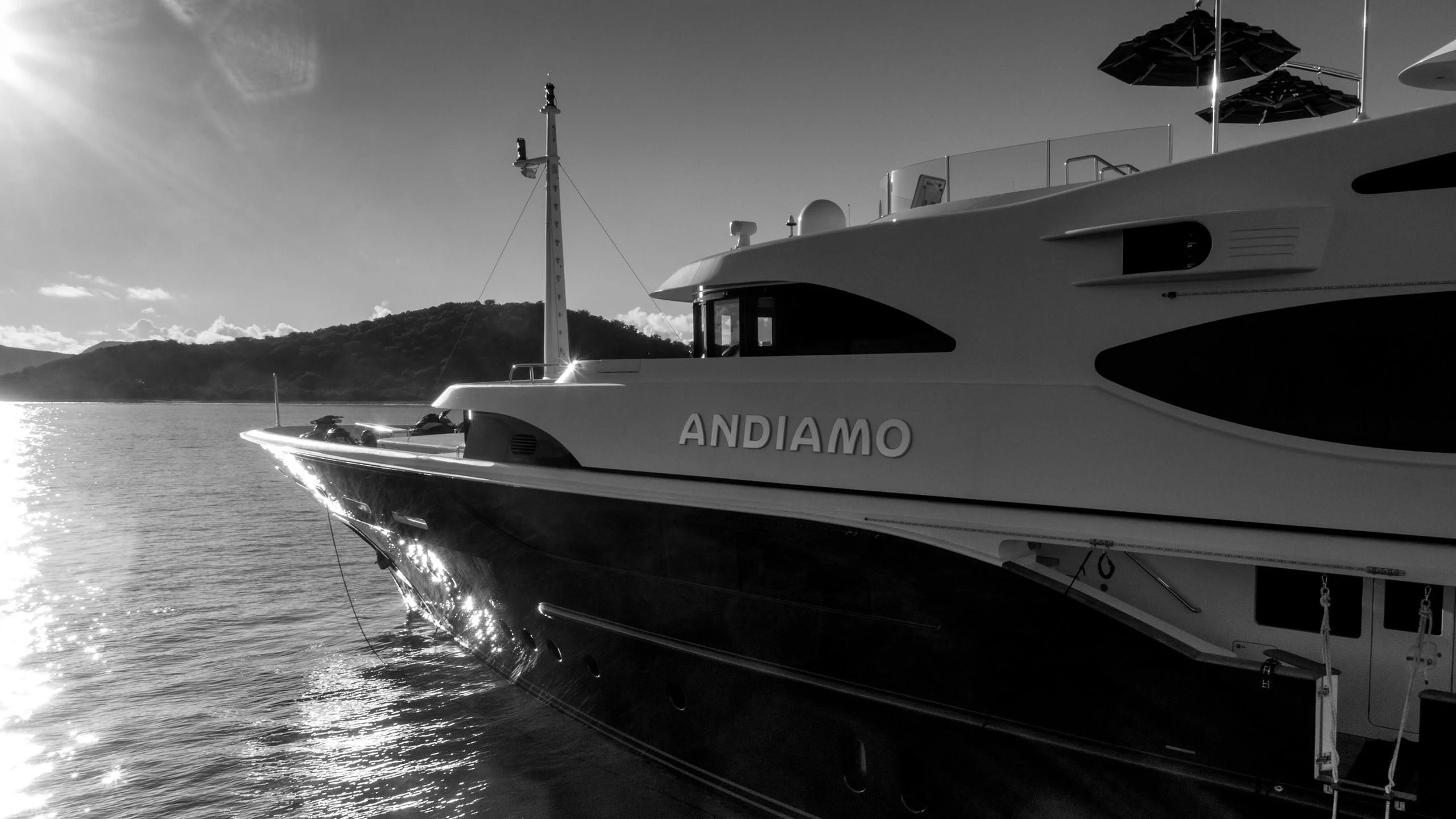 a boat in the water aboard ANDIAMO Yacht for Sale
