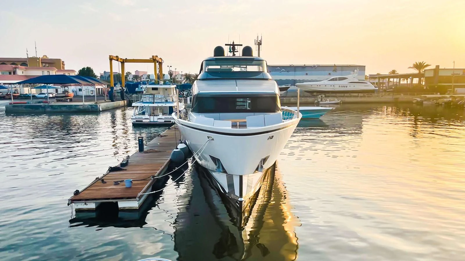 boats in a harbor aboard 2020 SANLORENZO SX88 #43 Yacht for Sale