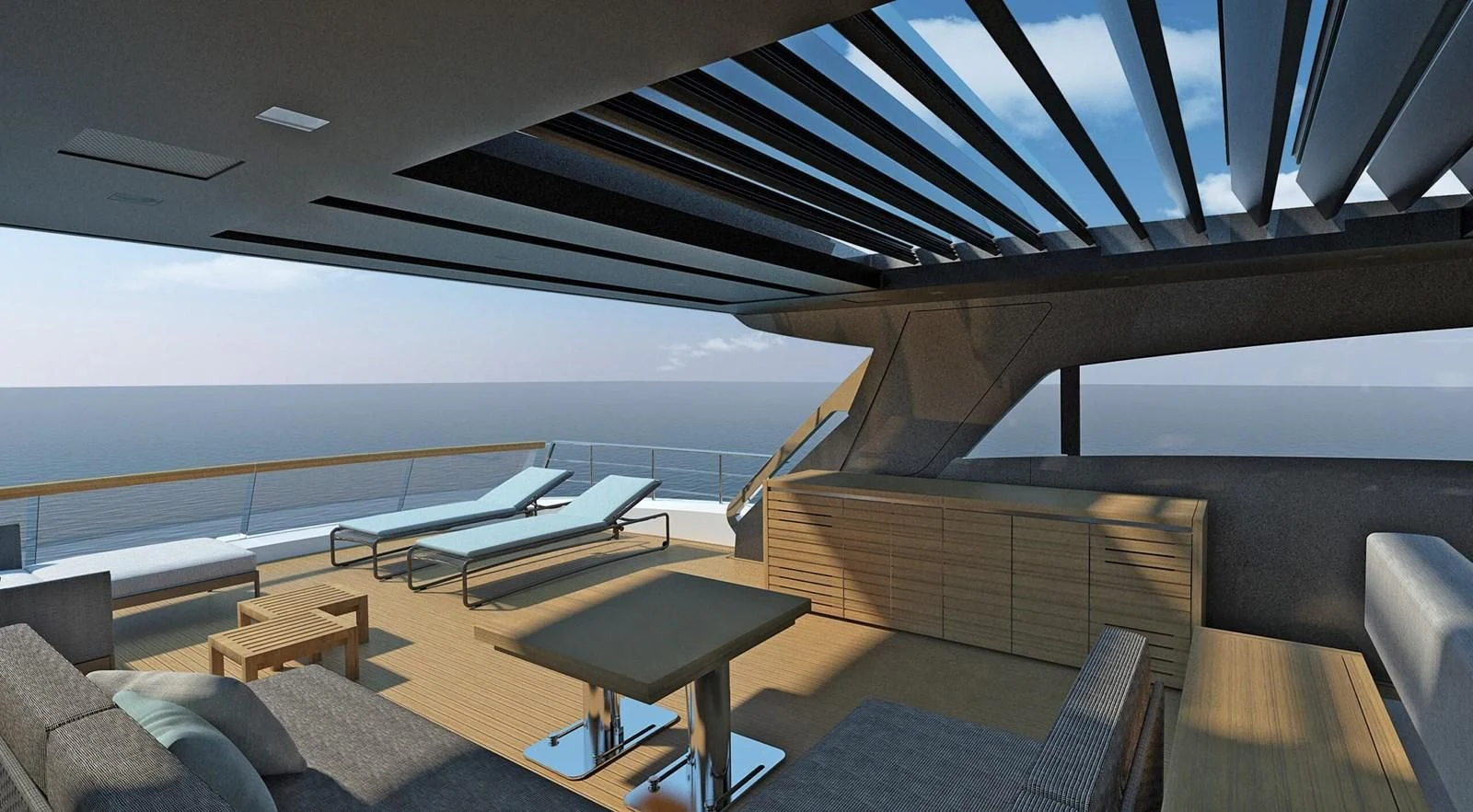 a room with a couch and a pool table aboard 2020 SANLORENZO SX88 #43 Yacht for Sale