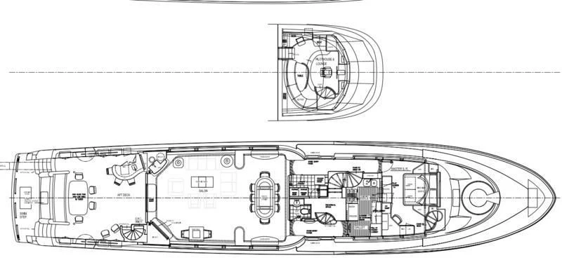 diagram, engineering drawing aboard HATATY Yacht for Sale