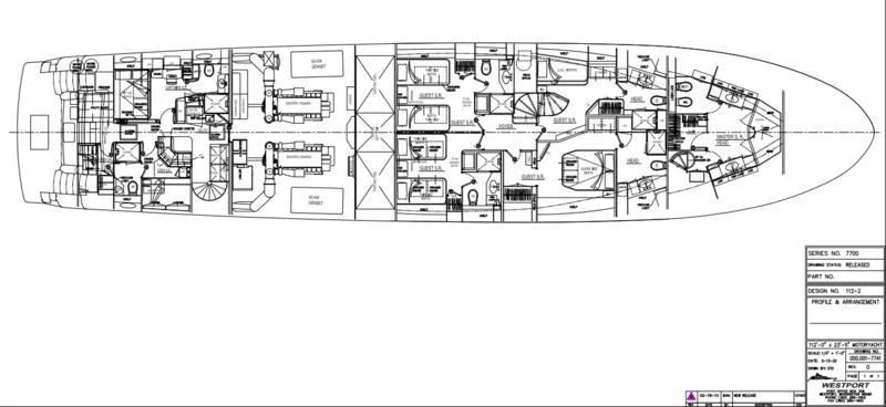 diagram, engineering drawing aboard HATATY Yacht for Sale