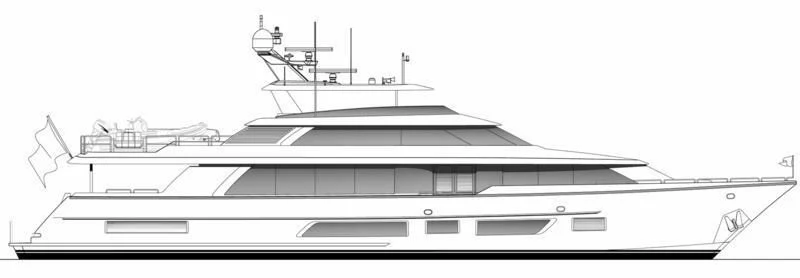a building with a tower aboard HAT TRICK Yacht for Sale