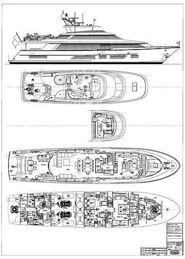 diagram, engineering drawing aboard HAT TRICK Yacht for Sale
