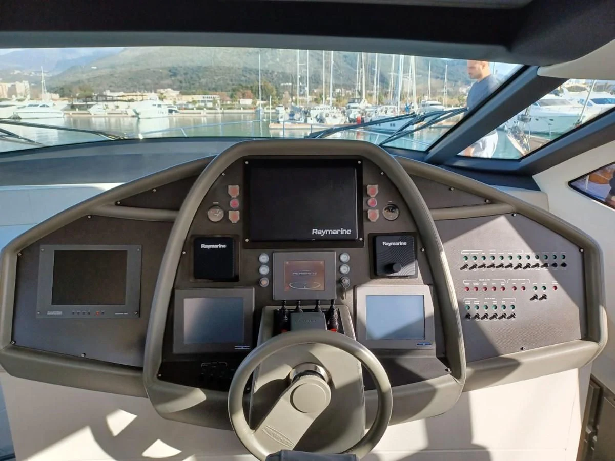 inside of a car aboard PERSHING 72 Yacht for Sale