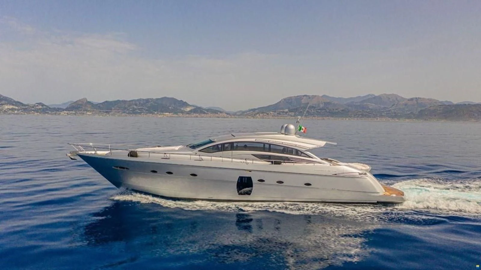 a boat on the water aboard PERSHING 72 Yacht for Sale