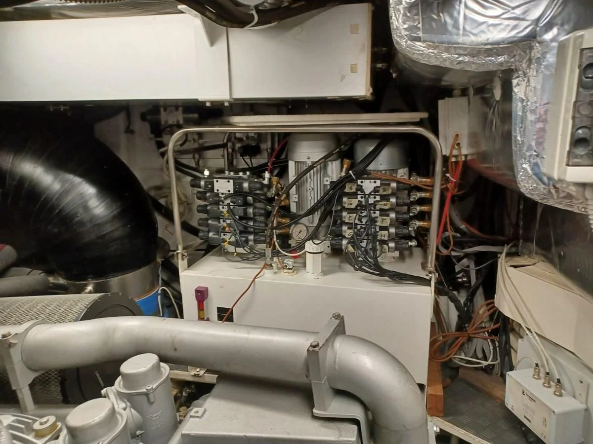 a close-up of a machine aboard PERSHING 72 Yacht for Sale