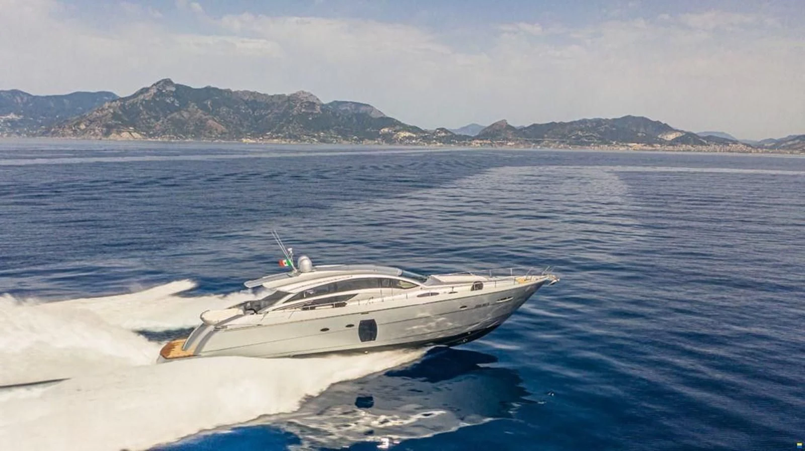 a boat on the water aboard PERSHING 72 Yacht for Sale