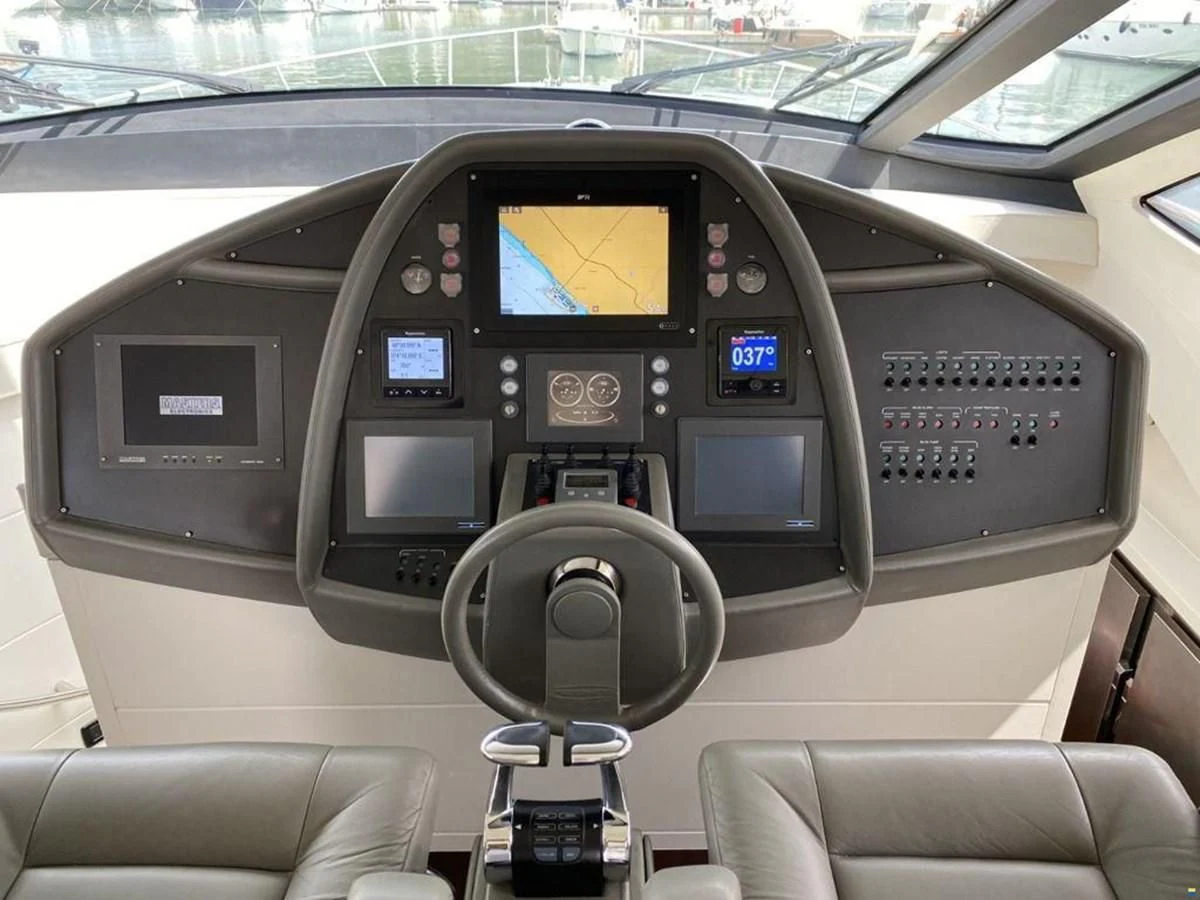 inside of a car aboard PERSHING 72 Yacht for Sale