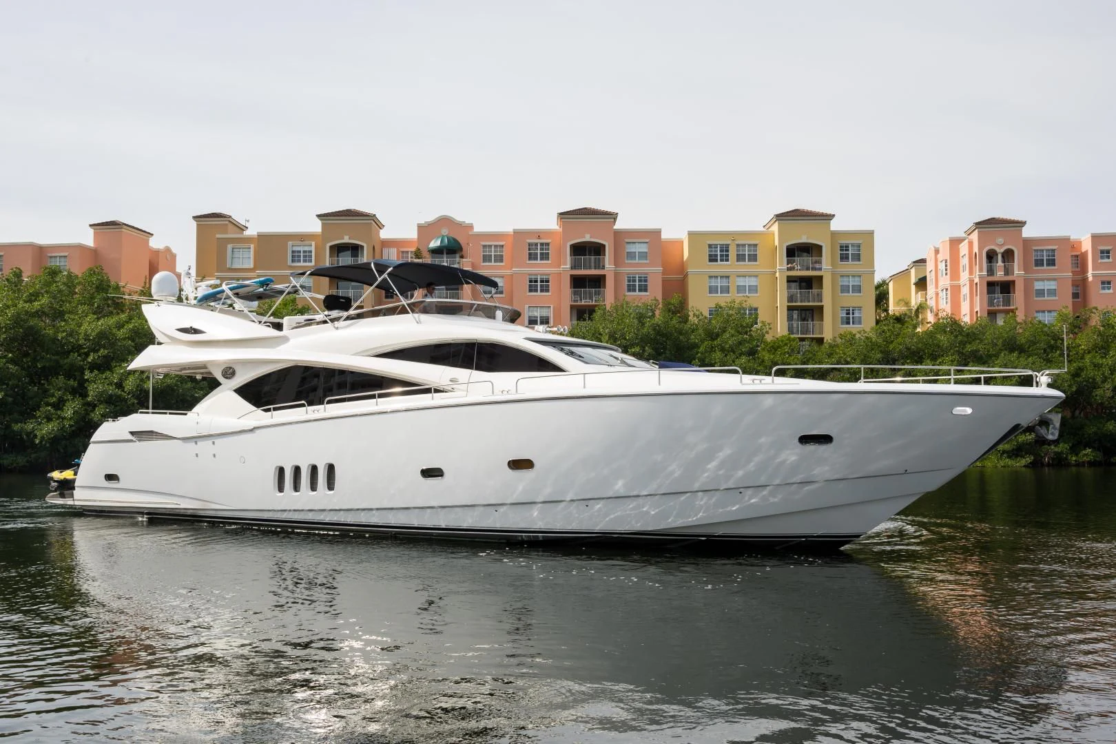 a white boat on water aboard SS ARTS Yacht for Sale