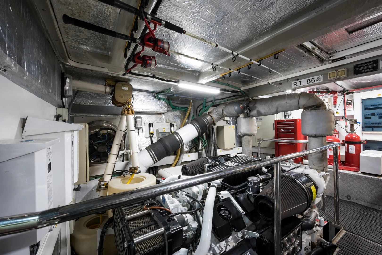 a large machine with many wires aboard SS ARTS Yacht for Sale