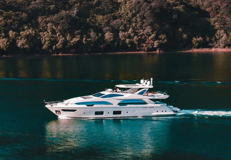 a boat on the water aboard ESTEL OF IBIZA Yacht for Sale