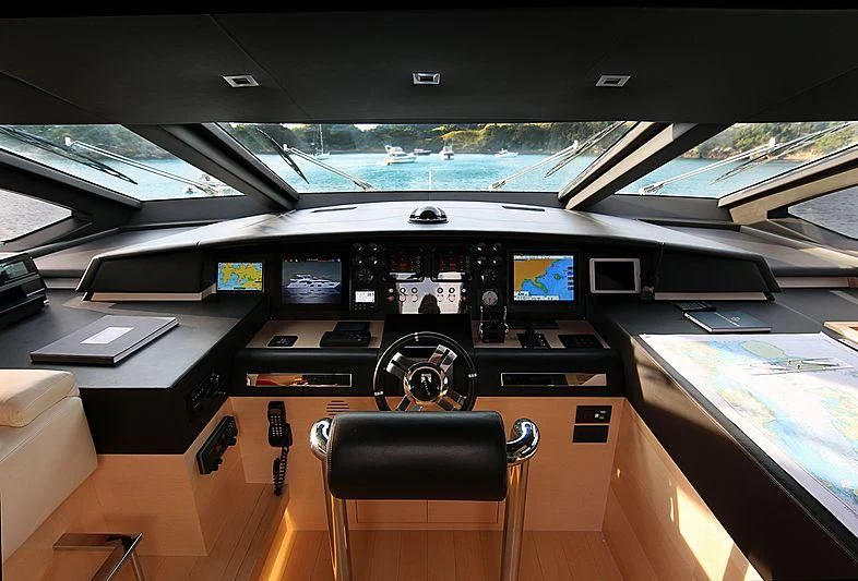 inside of a vehicle aboard ESTEL OF IBIZA Yacht for Sale