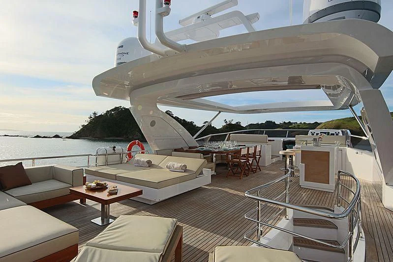 a large white ship docked aboard ESTEL OF IBIZA Yacht for Sale
