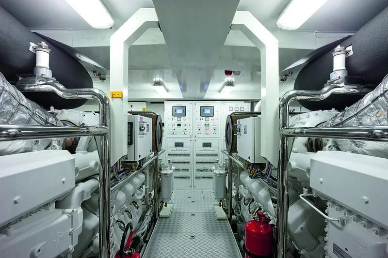 a room with several machines aboard EMINA Yacht for Charter