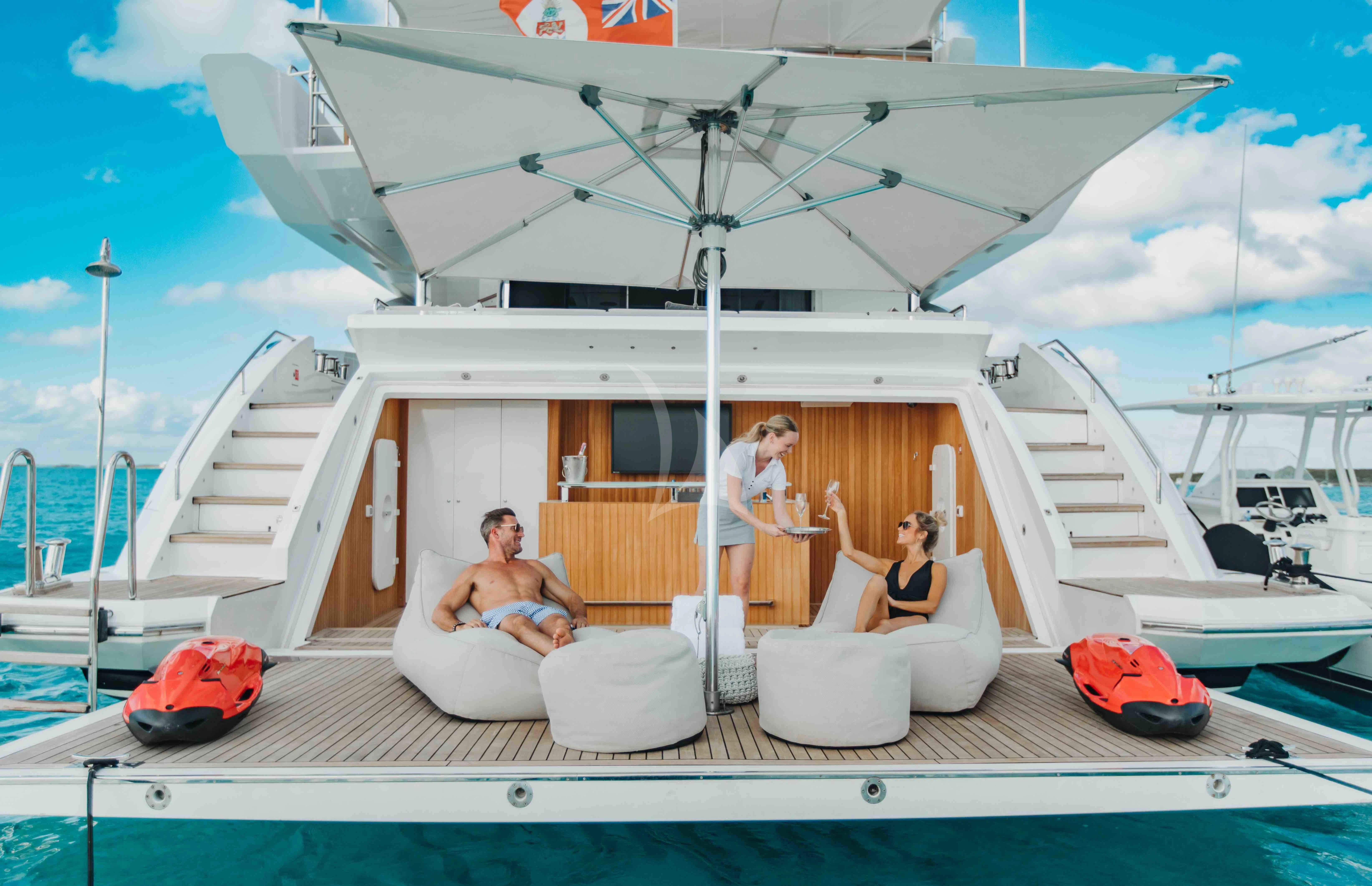 a group of people on a boat aboard EMINA Yacht for Charter