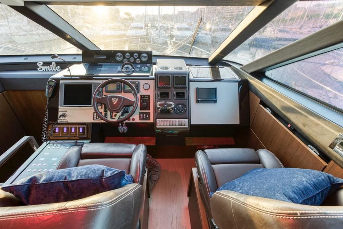 inside of a vehicle aboard LANA 1 Yacht for Sale