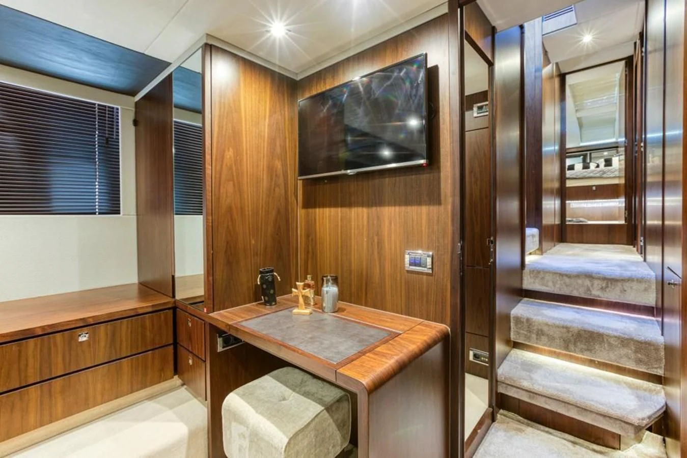 a bathroom with a countertop sink aboard LANA 1 Yacht for Sale