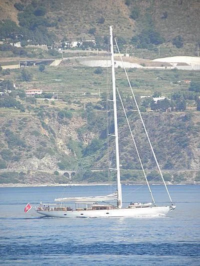 a boat sailing on the water aboard EUGENIA VII Yacht for Sale