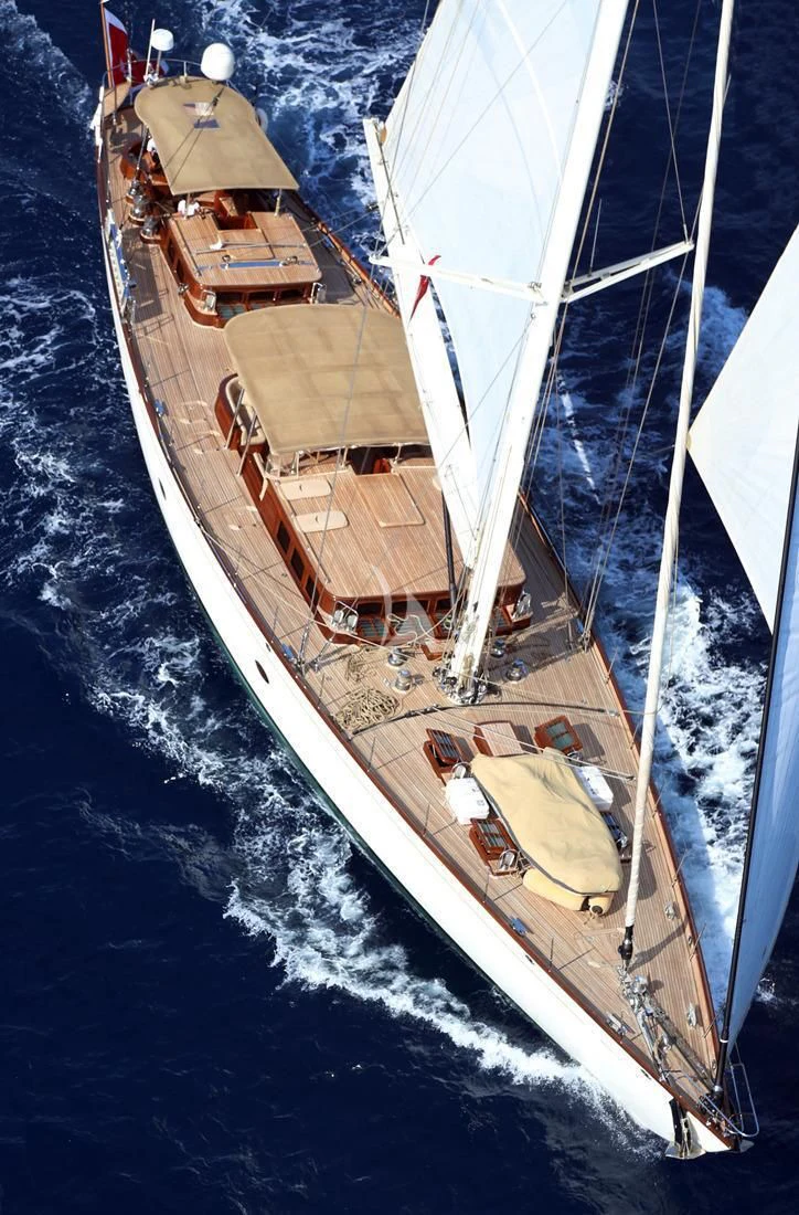 a boat on the water aboard EUGENIA VII Yacht for Sale