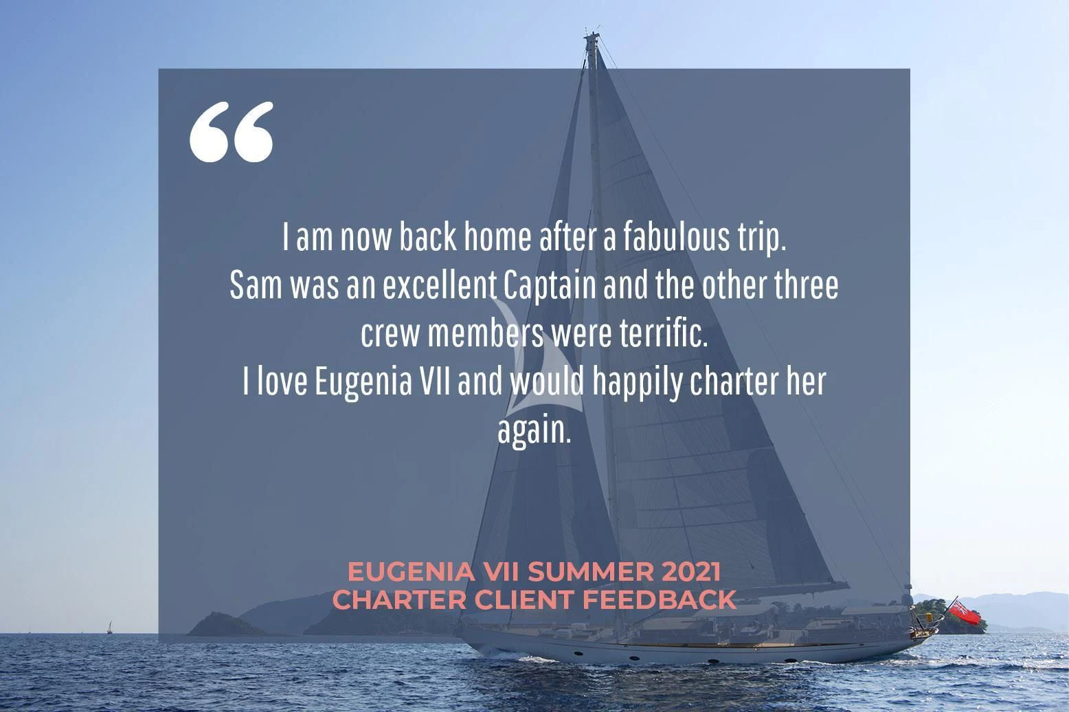 a large ship in the water aboard EUGENIA VII Yacht for Sale