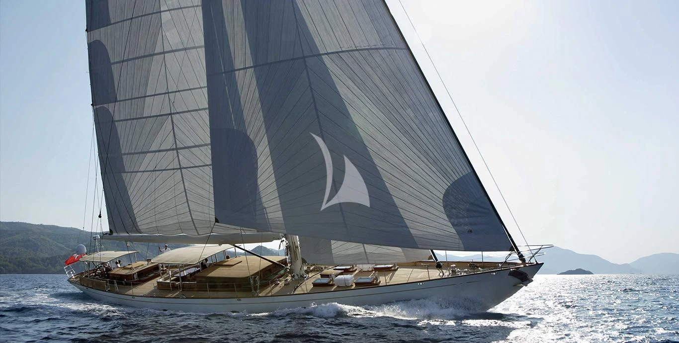 a sailboat on the water aboard EUGENIA VII Yacht for Sale