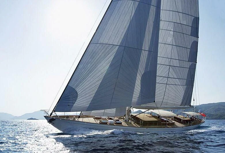a sailboat on the water aboard EUGENIA VII Yacht for Sale