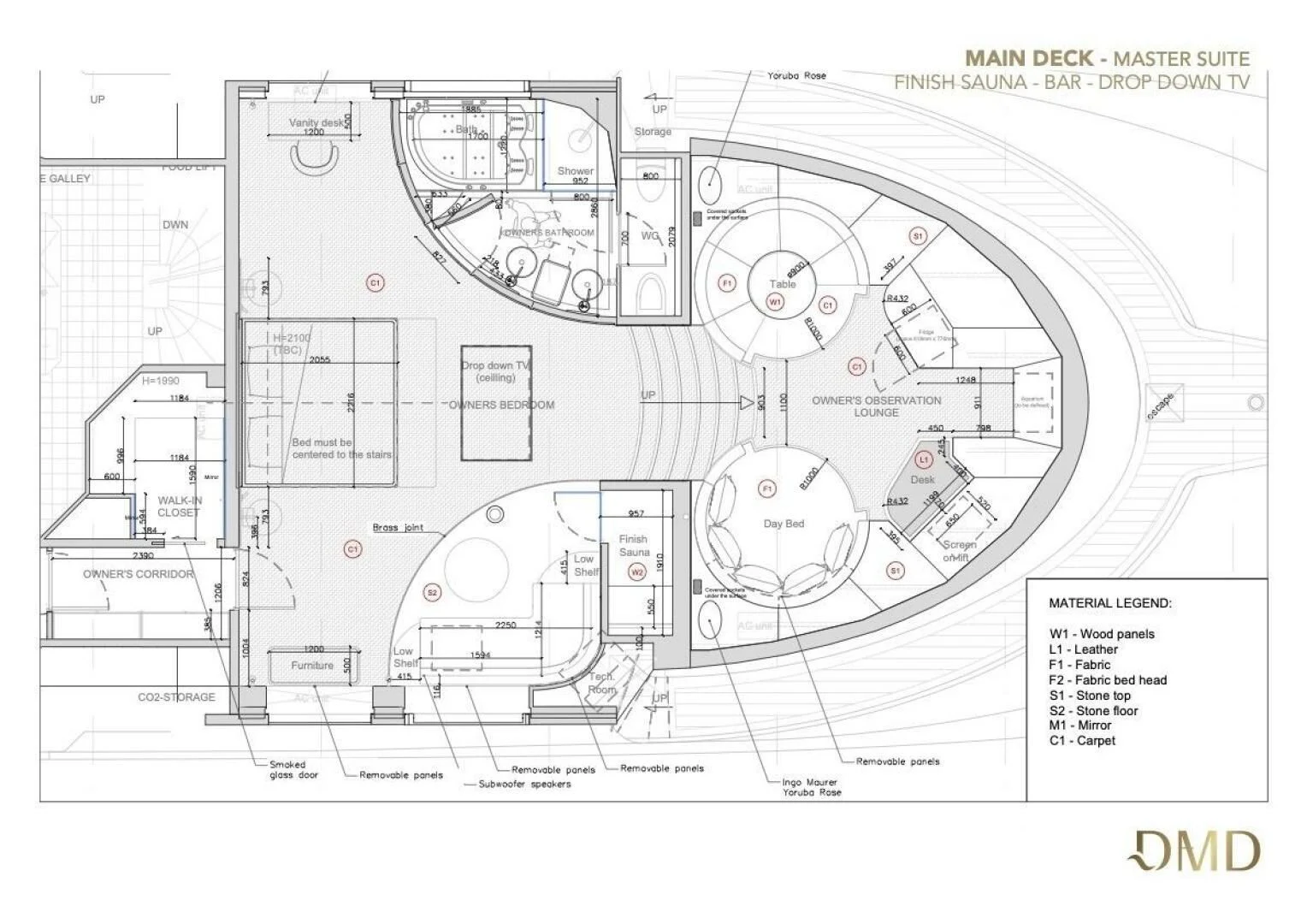 diagram, engineering drawing aboard AO Yacht for Sale