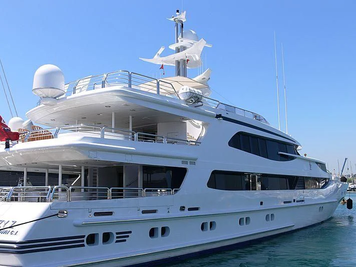 a large white yacht aboard AO Yacht for Sale