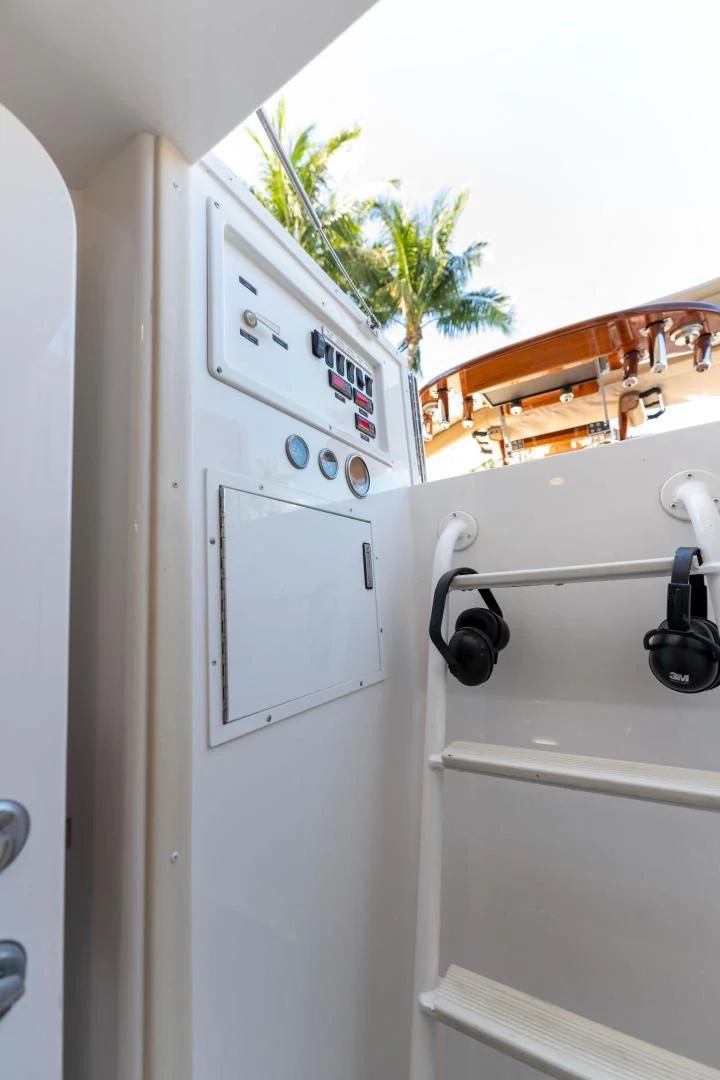 a white refrigerator with a door open aboard THE PROVIDER Yacht for Sale