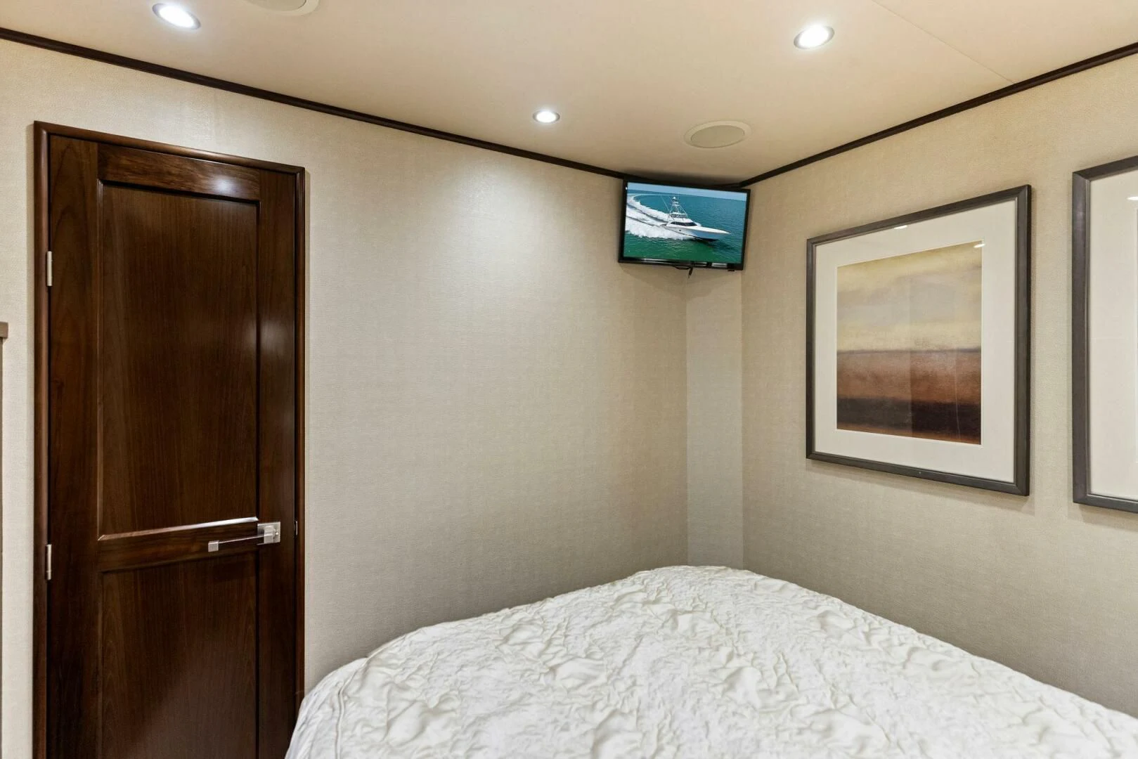 a bed in a room aboard THE PROVIDER Yacht for Sale