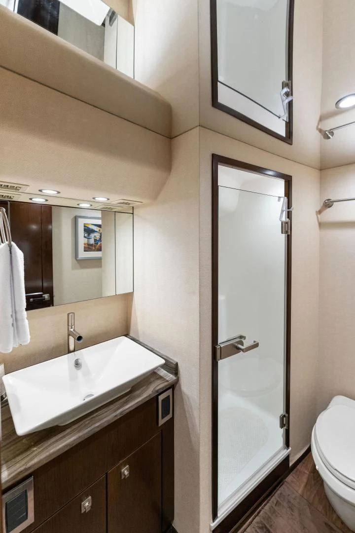 a bathroom with a sink and a toilet aboard THE PROVIDER Yacht for Sale