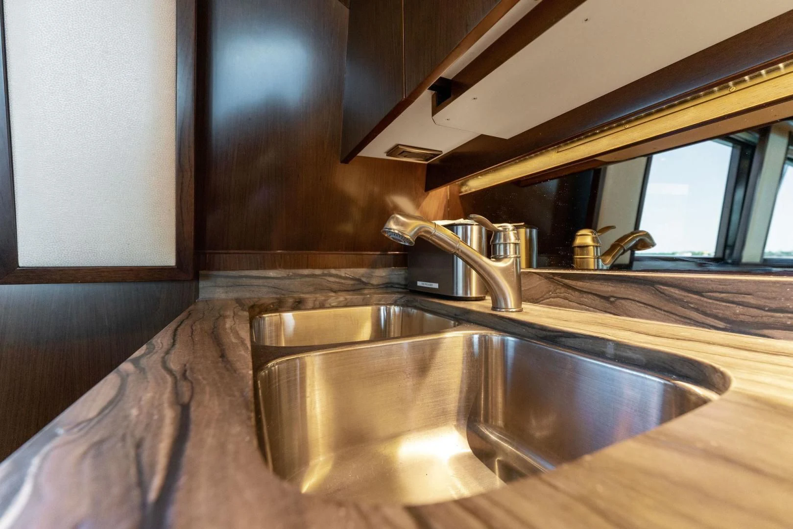 a sink in a kitchen aboard THE PROVIDER Yacht for Sale